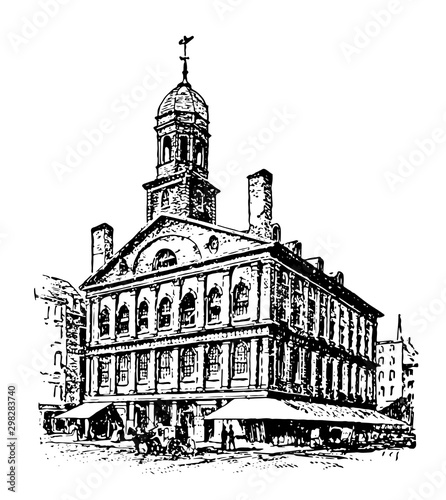 Faneuil Hall vintage illustration