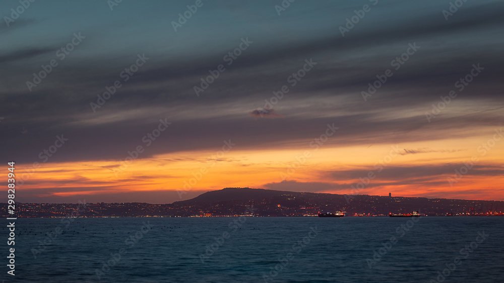 sunset Napoli sea view