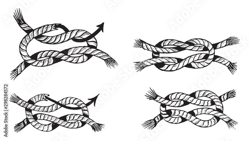 Square Knot, vintage illustration.