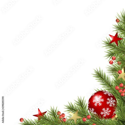 decorated christmas fir branches concept
