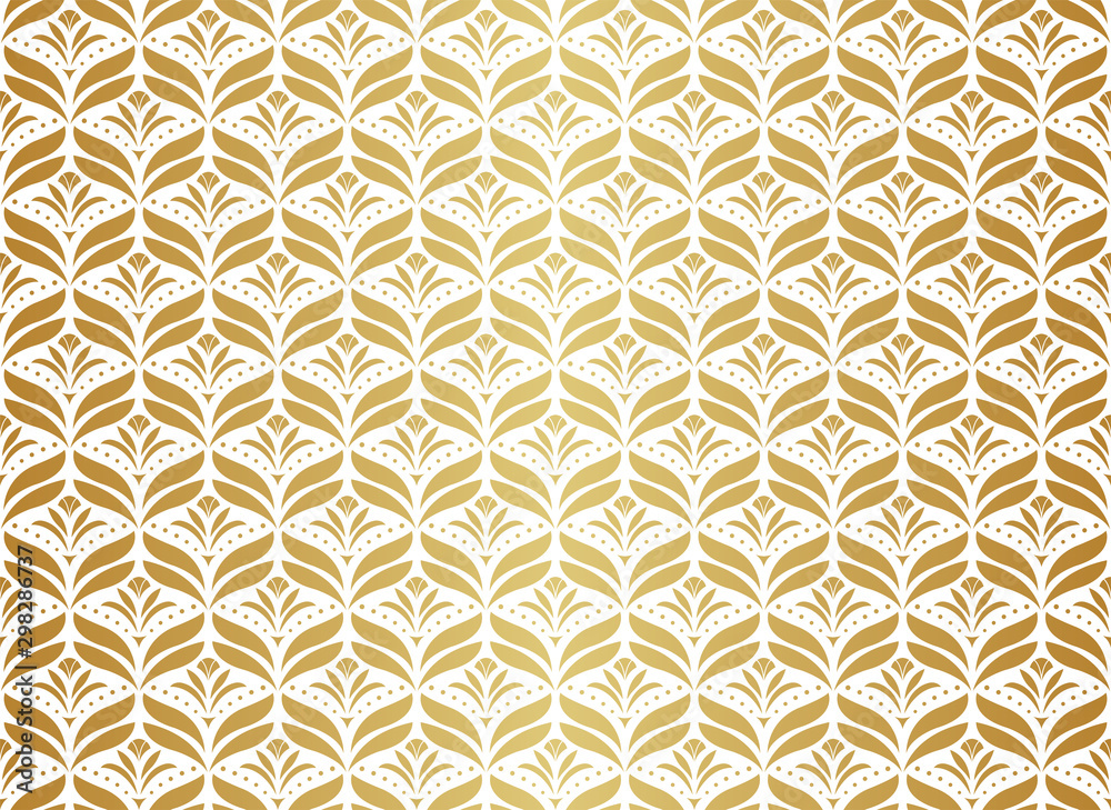 Vector Classic Floral art nouveau Seamless pattern. Stylish abstract art deco texture.
