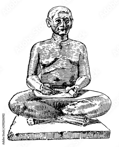 An Egyptian Scribe, vintage illustration.