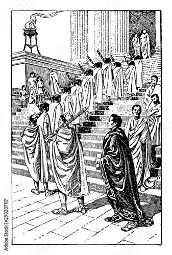 Consul and Lictors vintage illustration.