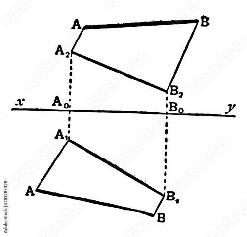 Point Distance vintage illustration.