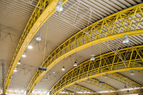 gymnasium's roof or stadium roof with light