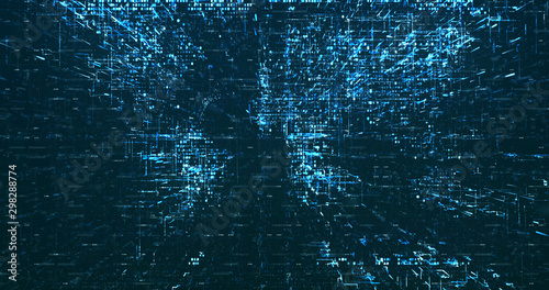 Abstract digital network data background, 3D rendering