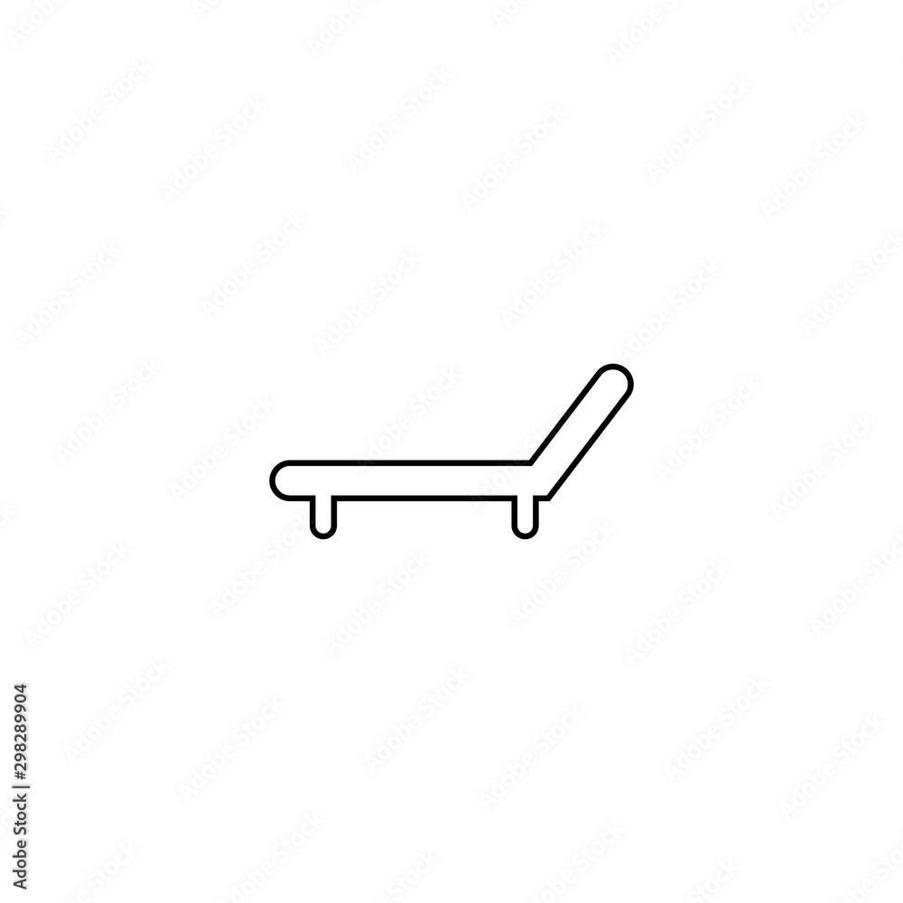 Beach chair icon. Deck chair symbol Beach chair icon. Deck chair symbol