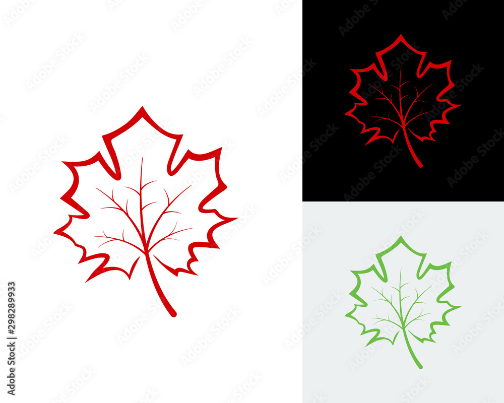 Canadian Maple leaf Logo, Maple Leaf Illustration Vector Design Canadian Maple leaf Logo, Maple Leaf Illustration Vector Design