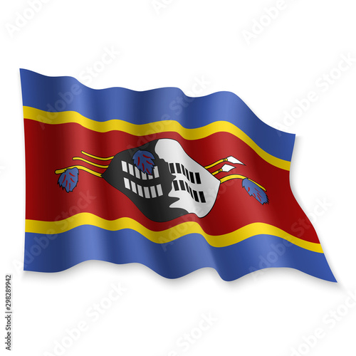 3D Waving Flag. Vector illustration