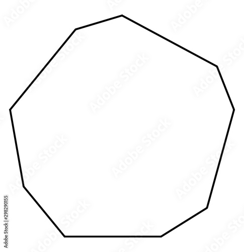 Irregular Convex Nonagon vintage illustration.