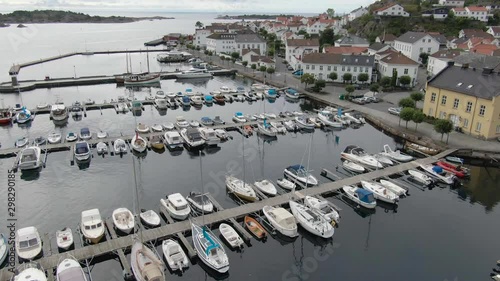 Aerial view of Risor city (Risor) in Norway photo