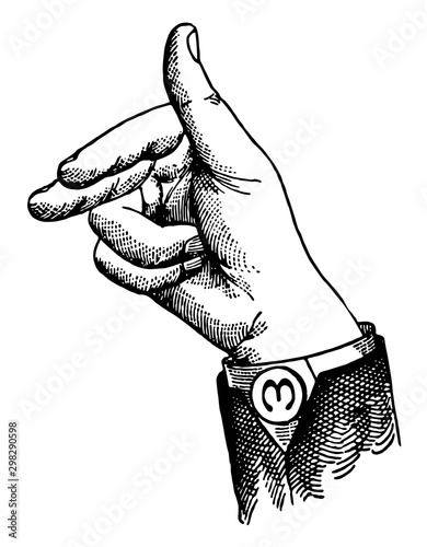 Vocalized Divided Top Consonant, vintage illustration.