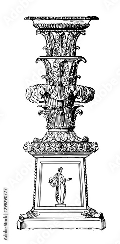 Candelabrum vintage illustration.