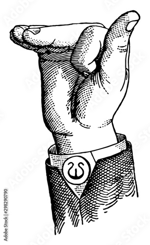 Vocalized Mixed Point Consonant, vintage illustration.
