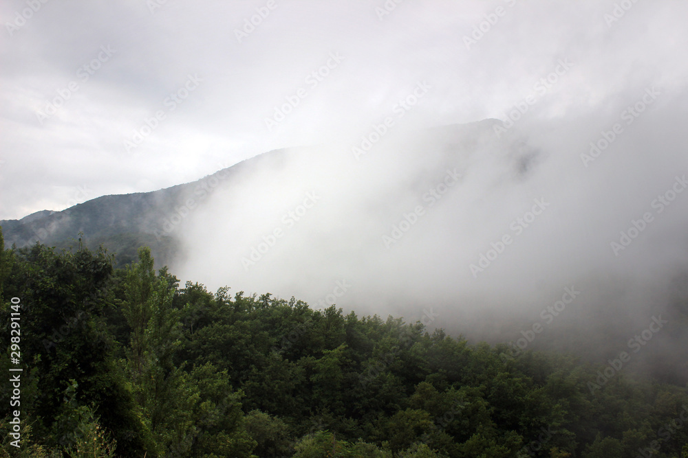  white fog in the mountains