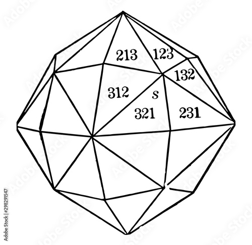 Hexoctahedron vintage illustration. photo