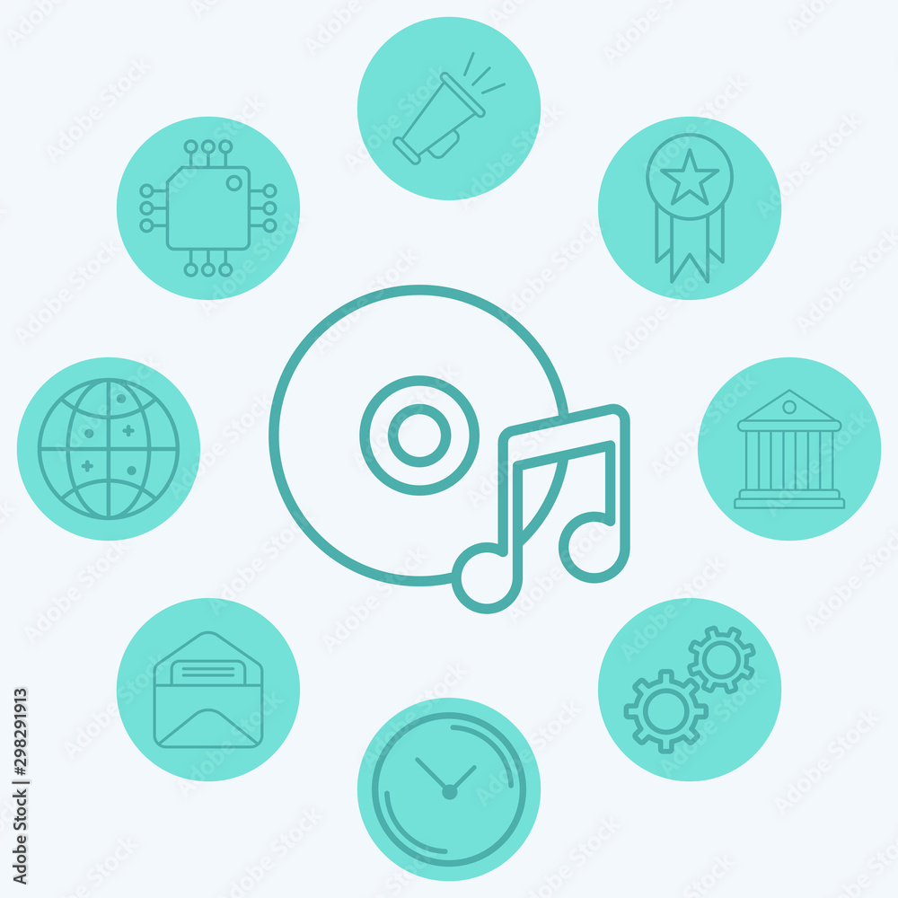 Music disc vector icon sign symbol Music disc vector icon sign symbol
