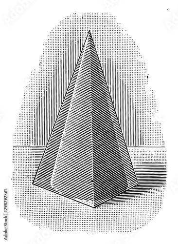 Pyramid Circumscribed About a Cone vintage illustration.