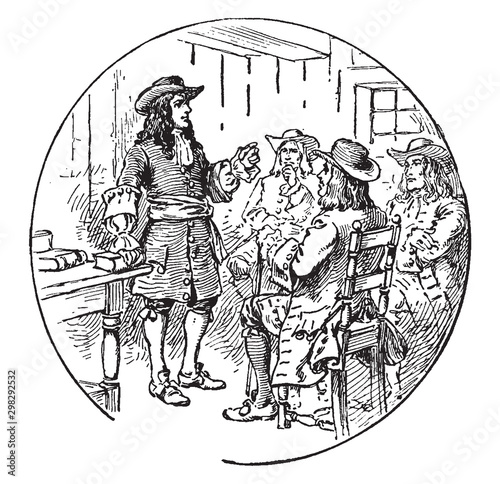 Quakers,vintage illustration