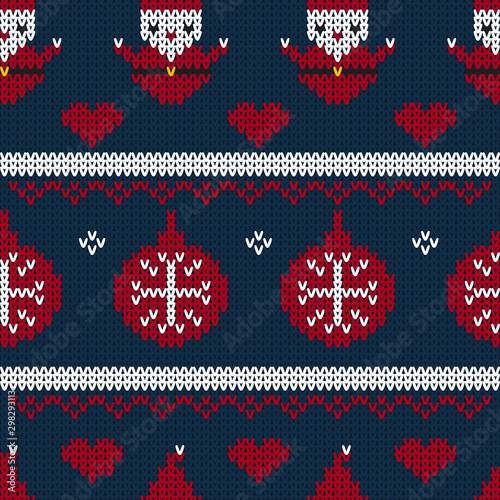 Christmas seamless knitted pattern background, Christmas and New Year greeting cards