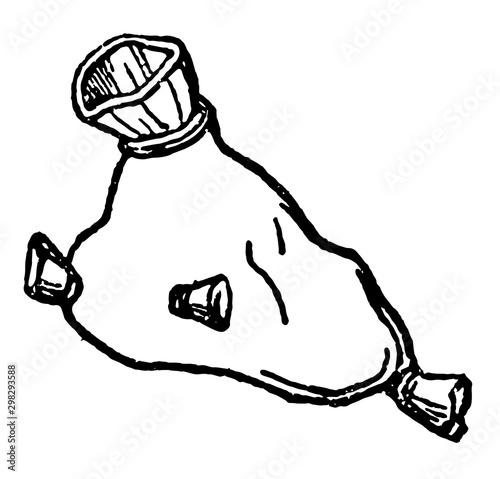 Skin Bottles vintage illustration.
