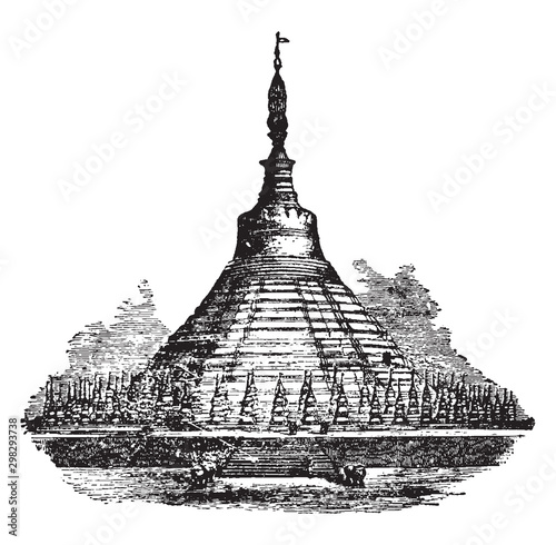 Shoemadoo of Pagoda, vintage illustration.