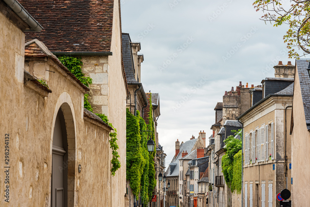 BOURGES, FRANCE - May 10, 2018: Antique building view in Old Town in Bourges, France