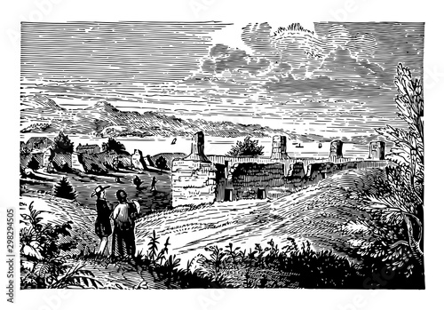 Crown Point in 1857 vintage illustration