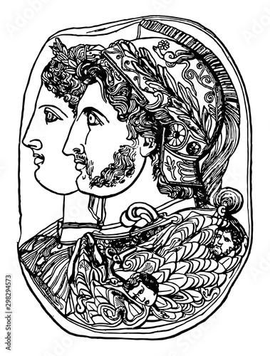 Cameo vintage illustration.