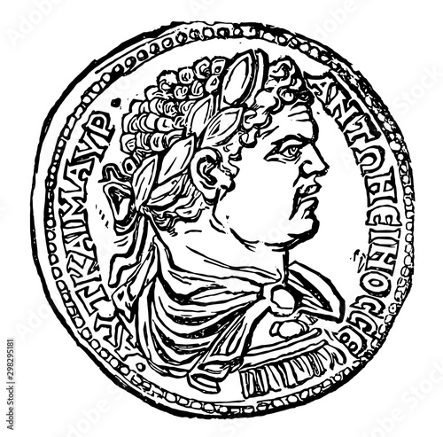 Roman Coin vintage illustration.