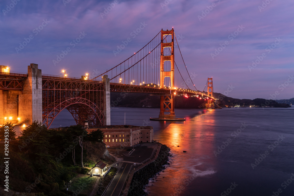 Naklejka premium The Golden Gate Bridge, Declared One Of The Wonders Of The Modern World