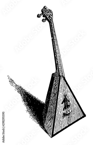 Balalaika, vintage illustration.