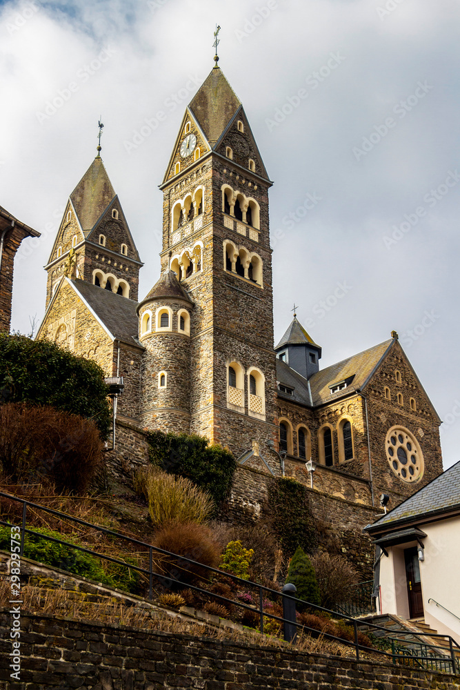 Parish Church of the Saints Cosmas and Damian at Clervaux, Luxembourg, low-angle view