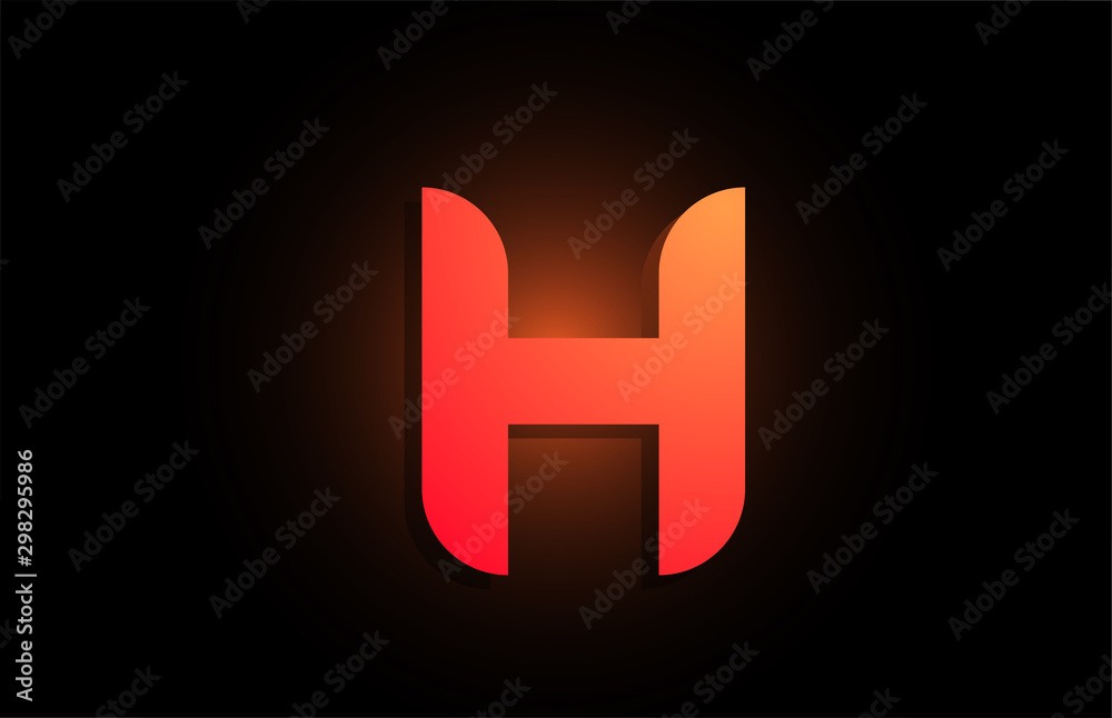 Obraz premium H orange black logo letter alphabet for company icon design