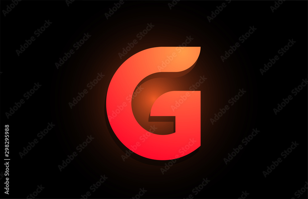 G orange black logo letter alphabet for company icon design