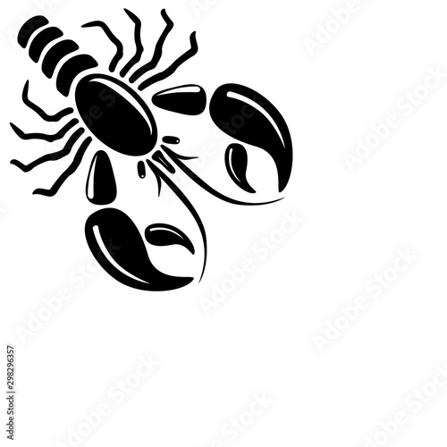 Lobster Silhouette Icon on White Background. Vector - Vector