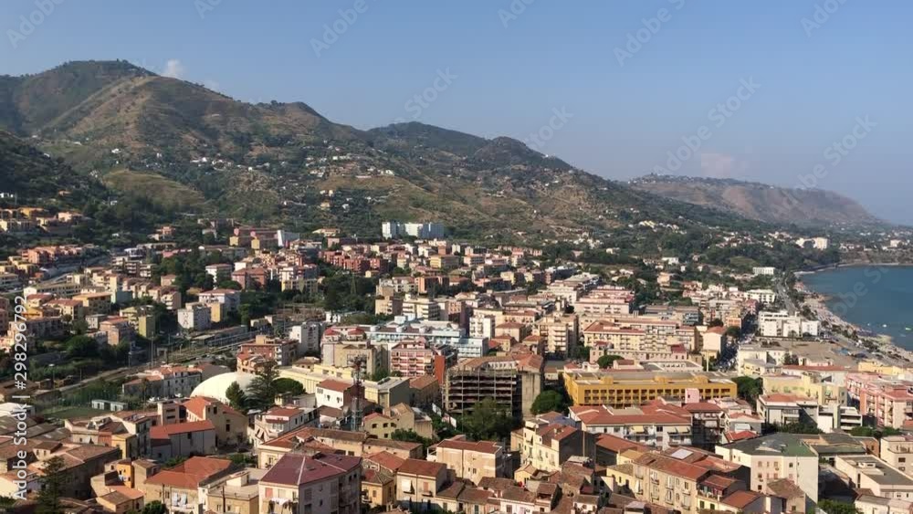 Beautiful view of Cefalu town from the Rocca di Cefalu in the early morning. Sicily, Italy Beautiful view of Cefalu town from the Rocca di Cefalu in the early morning. Sicily, Italy