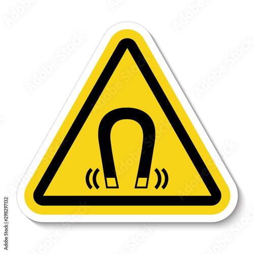 Beware Magnetic Field Symbol Sign Isolate On White Background,Vector Illustration EPS.10