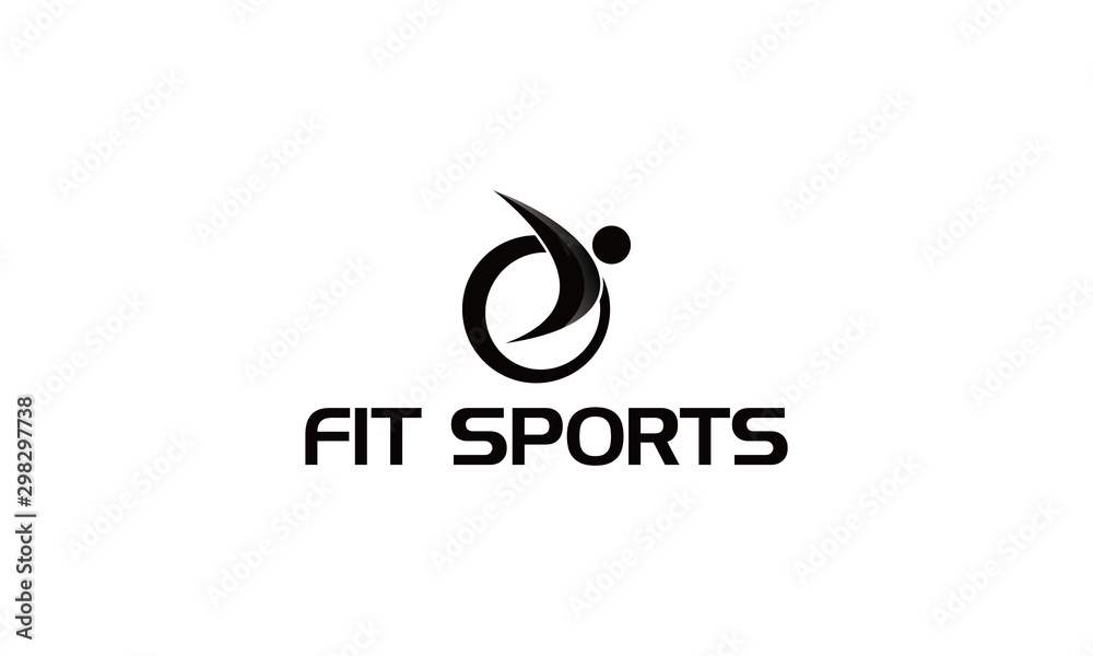 sport fit logo design idea Stock Vector
