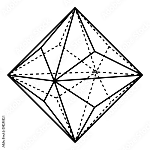 Triakisoctahedron vintage illustration. photo