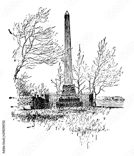 Mary Washington Monument vintage illustration