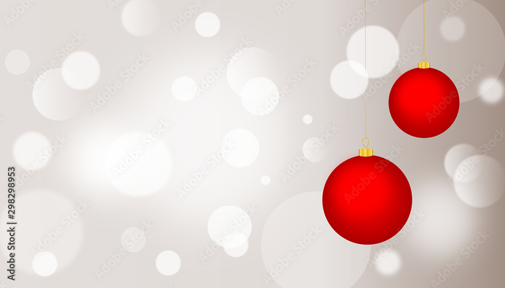 Fototapeta premium Christmas background with red balls on white background