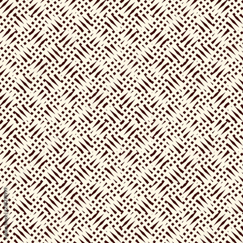 Scratched grunge background. Cross hatching texture. Broken inclined lines abstract. Distressed sketch seamless pattern