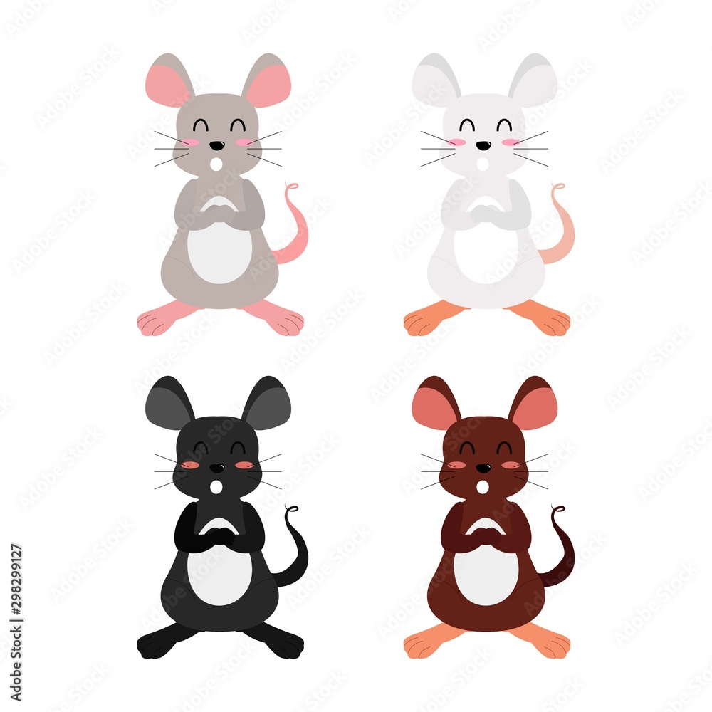 Happy Chinese New Year with happy Rat tradional chinese costume. lantern, scroll lank paper, lion dance, rat, golden money Happy Chinese New Year with happy Rat tradional chinese costume. lantern, scroll lank paper, lion dance, rat, golden money