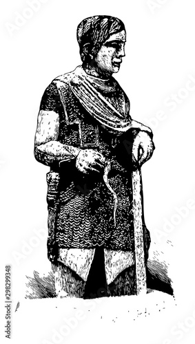 Gallic Chief vintage illustration.