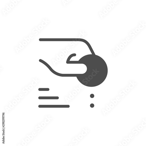 Donation hand icon and charity concept