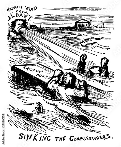 Sinking the Commissioners vintage illustration photo