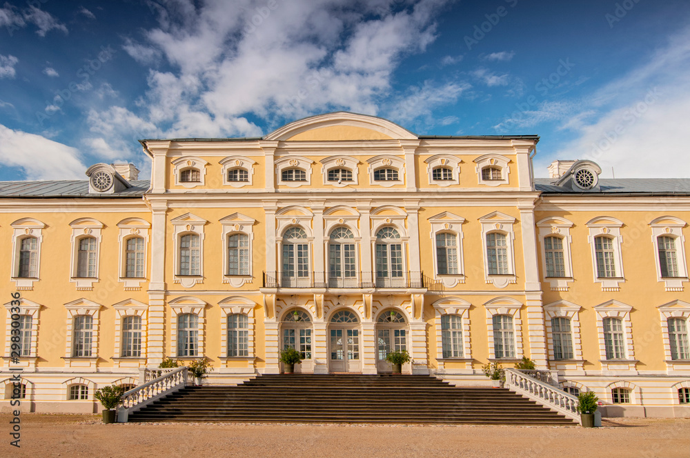 Rundale palace, former summer residence of Latvian nobility with a beautiful gardens around.