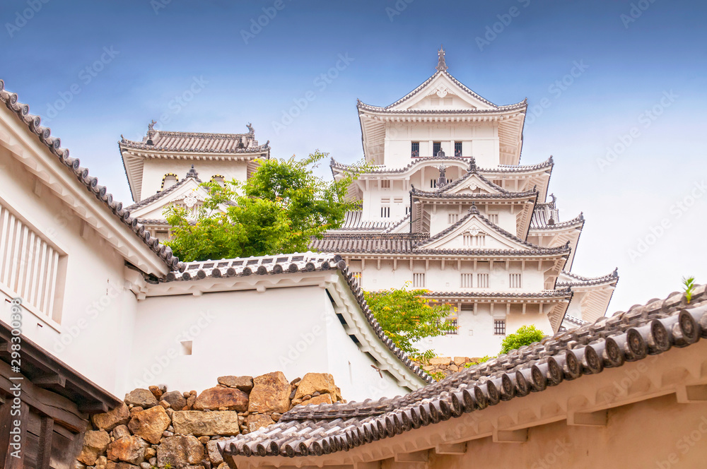 Himeji Castle, also called the white Heron castle, Japan. This is a UNESCO world heritage site in Japan.