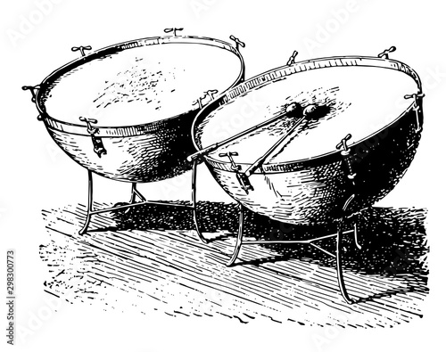 Kettle Drum, vintage illustration.